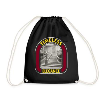 Titanic Shirt, Timeless Elegance Tee, Gift For - Drawstring Bag - black - Front