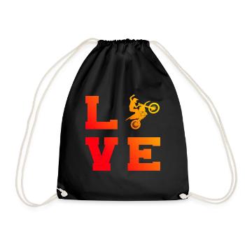 Dirt Biker Freestyle Motocross Dirt Bike - Drawstring Bag - black - Front