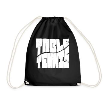 Table tennis with table tennis bat Ping Pong - Drawstring Bag - black - Front