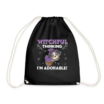 Australian Shepherd Halloween Hexe I'm adorable - Turnbeutel - Schwarz - Vorne