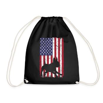 Chien Boston Terrier avec drapeau des États-Unis - Sac de sport léger - noir - Devant