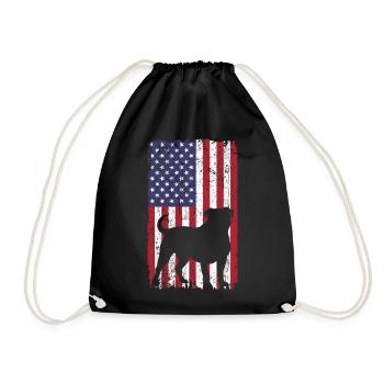 Bouledogue américain avec drapeau des États-Unis - Sac de sport léger - noir - Devant