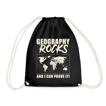 Geography Teacher: Geography Rocks - Drawstring Bag - black - Front