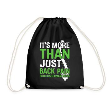 Sensibilisation à la scoliose Déformation de la colonne vertébrale Ruban vert - Sac de sport léger - noir - Devant