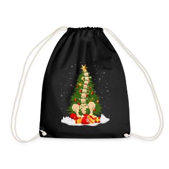 Funny Orthopedic Spine Adjustment Chiropractic - Drawstring Bag - black - Front