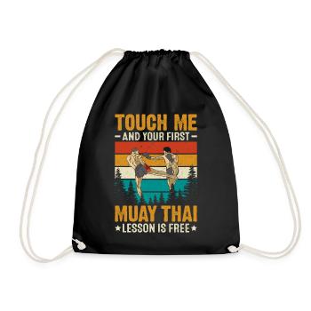 Touchez-moi et votre première leçon de Muay Thai est gratuite - Sac de sport léger - noir - Devant
