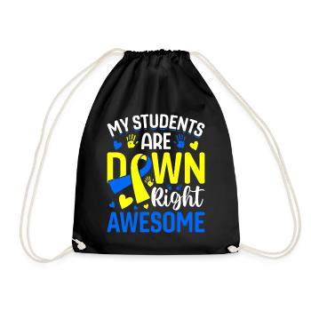 Enseignants de sensibilisation au syndrome de Down Bleu et Jaune - Sac de sport léger - noir - Devant