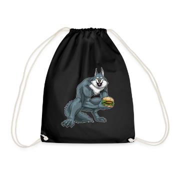 Werwolf Halloween Cheeseburger - Turnbeutel - Schwarz - Vorne