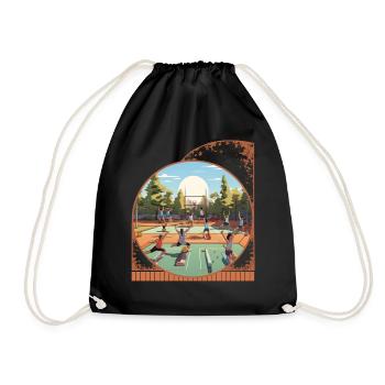Poses De Yoga Et Pickleball Équilibre Sport Bien-être - Sac de sport léger - noir - Devant
