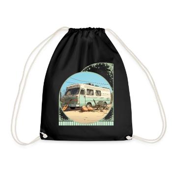 Vintage RV Camping et pickleball style de vie - Sac de sport léger - noir - Devant