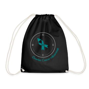 Cancer Awareness Shirt, Ovarian Cancer Awareness - Drawstring Bag - black - Front