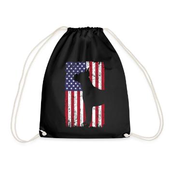 Chien boxer avec drapeau des États-Unis - Sac de sport léger - noir - Devant