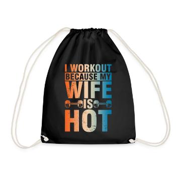 Fitnessstudio Gym Training Sport Motivation - Turnbeutel - Schwarz - Vorne