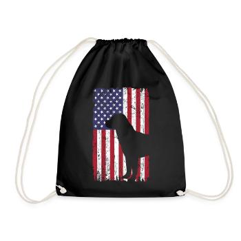 Chien Rottweiler avec drapeau des États-Unis - Sac de sport léger - noir - Devant