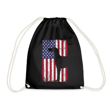 Chien lévrier avec drapeau des États-Unis - Sac de sport léger - noir - Devant