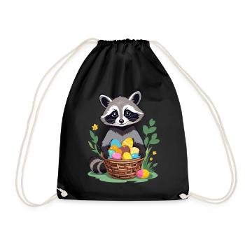 Drôle De Costume De Raton Laveur Oeufs De Pâques Mignons - Sac de sport léger - noir - Devant