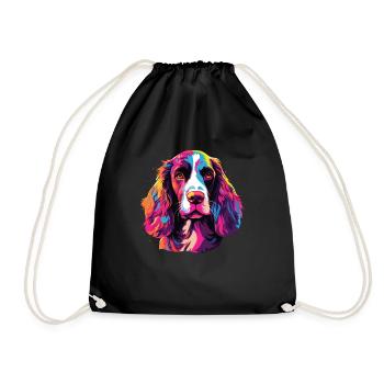 Aquarelle colorée Welsh Springer Spaniel - Sac de sport léger - noir - Devant