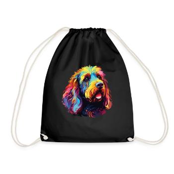 Watercolor Colorful Barbet - Drawstring Bag - black - Front