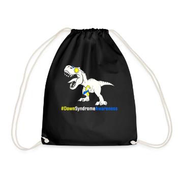 Sensibilisation au syndrome de Down Dinosaure bleu et jaune - Sac de sport léger - noir - Devant
