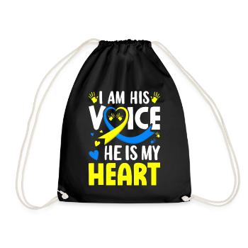 Je suis sa voix, il est mon cœur, ma mère, ma trisomie 21 - Sac de sport léger - noir - Devant