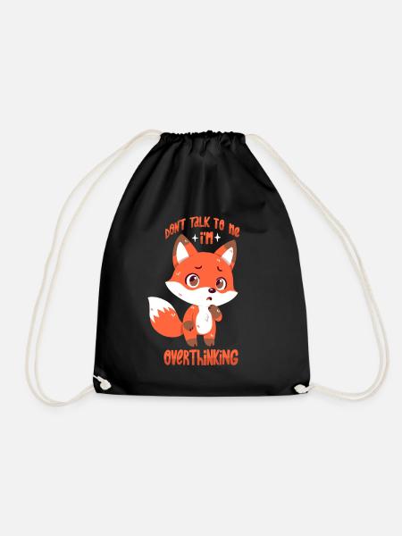 Grübelnder Fuchs - Turnbeutel - Schwarz