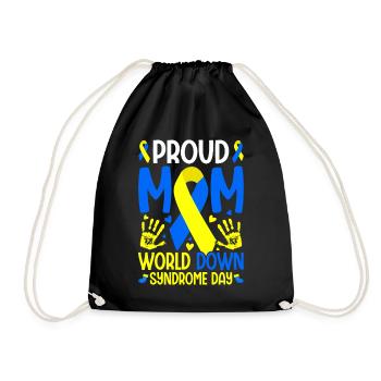 Fière maman T21 Journée mondiale de sensibilisation au syndrome de Down - Sac de sport léger - noir - Devant