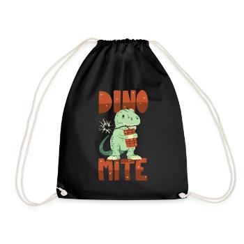 Dino mit Dynamit - Turnbeutel - Schwarz - Vorne