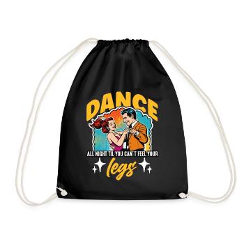 Ballroom Dance All Night Dancing Ballroom Dancer - Drawstring Bag - black - Front