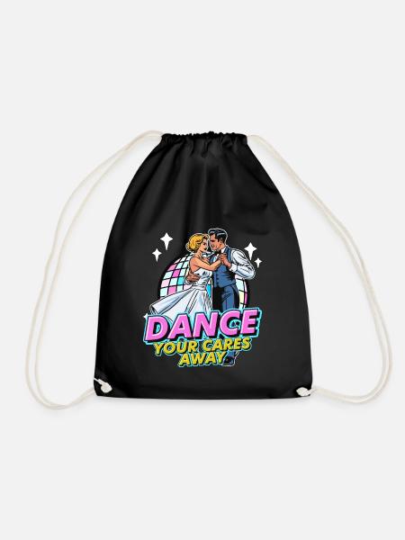 Ballroom Dance Your Cares Dancing Ballroom Dancer - Drawstring Bag - black