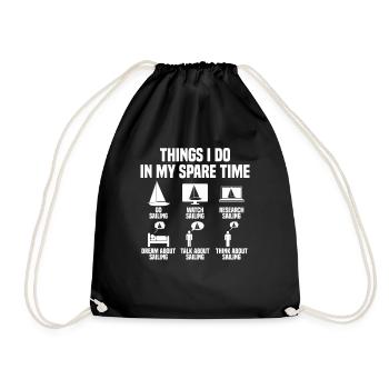 Things I do in my spare time Sailing - Drawstring Bag - black - Front
