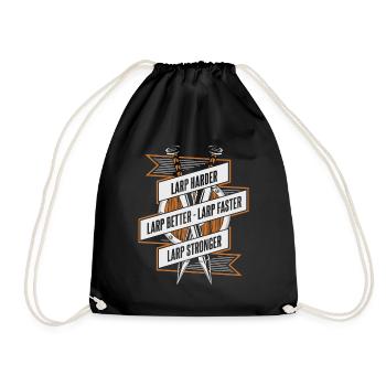 LARP Harder Better Faster Stronger LARPing Armor - Drawstring Bag - black - Front