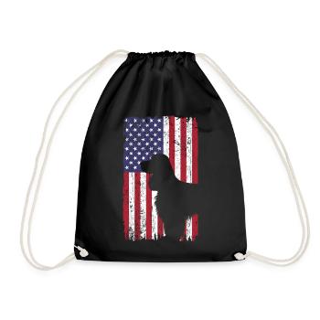 Chien Cocker Spaniel avec drapeau des États-Unis - Sac de sport léger - noir - Devant