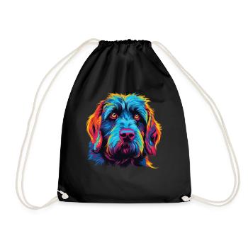 Aquarelle colorée Griffon Korthals - Sac de sport léger - noir - Devant