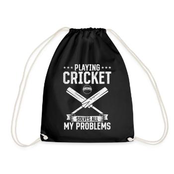 Jouer au cricket résout tous mes problèmes - Cricket Q - Sac de sport léger - noir - Devant