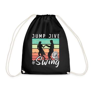 Swing Dance Jump Jive & Retro Dancing Swing Dancer - Drawstring Bag - black - Front