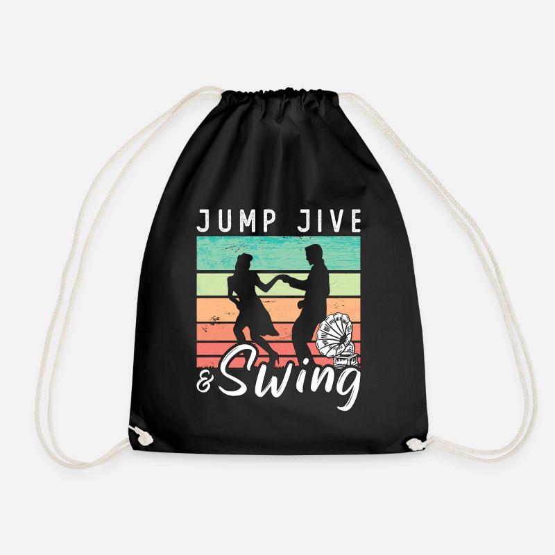 Swing Dance Jump Jive & Retro Dancing Swing Dancer - Turnbeutel - Schwarz