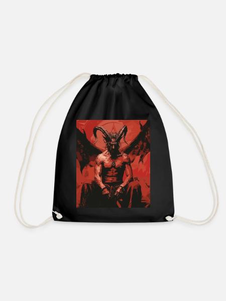 The Devil - Skull, Totenkopf, Teufel - Turnbeutel - Schwarz