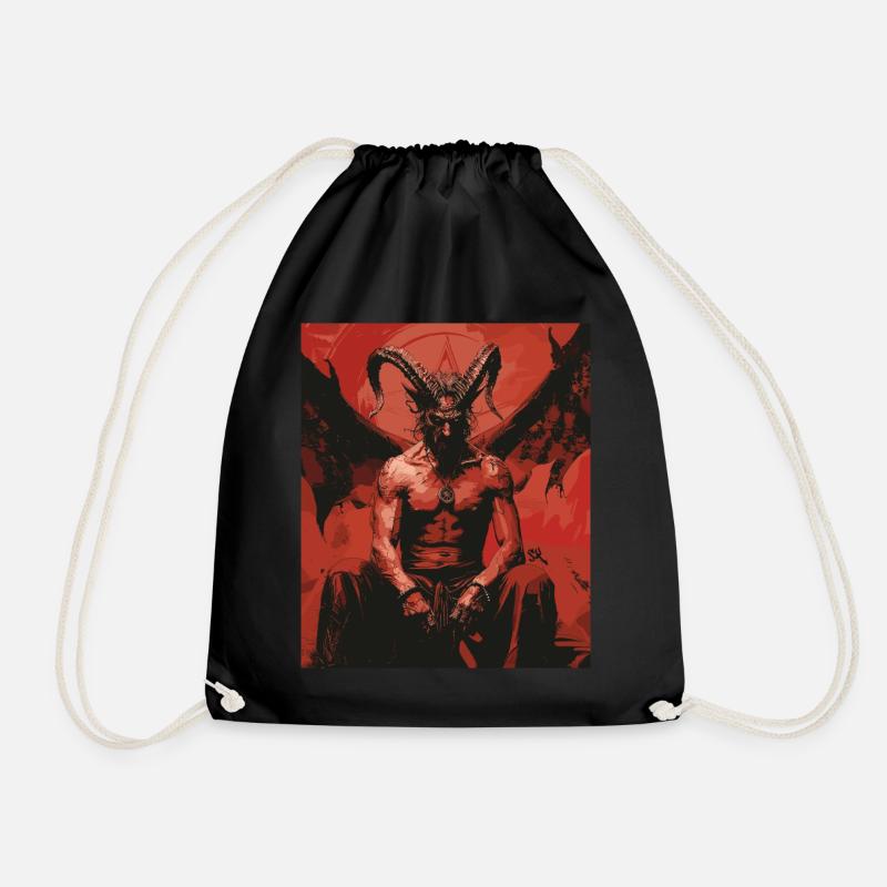 The Devil - Skull, Totenkopf, Teufel - Turnbeutel - Schwarz