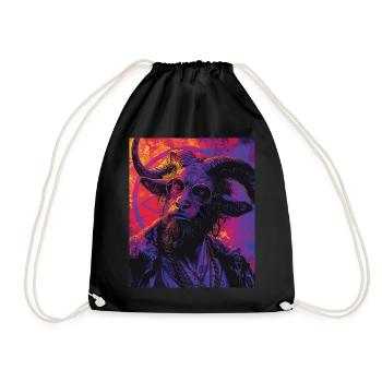 The Devil - Skull, Totenkopf, Teufel - Turnbeutel - Schwarz - Vorne
