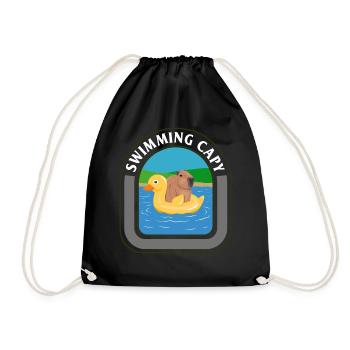 Chemise Capybara, natation Capy Duck Floatie mignon - Sac de sport léger - noir - Devant