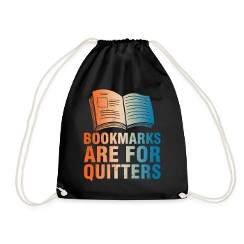 Bookworms beware - Reading without limits - Drawstring Bag - black - Front