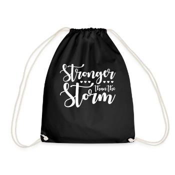 Stronger than the Storm Motivation - Drawstring Bag - black - Front