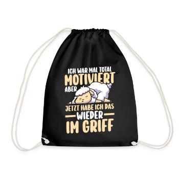 I used to be totally motivated sheep - Drawstring Bag - black - Front