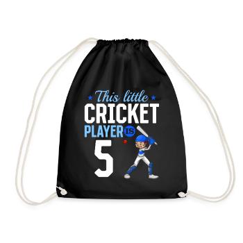 5th Birthday Cricket Player Baby Cricket Player - Turnbeutel - Schwarz - Vorne