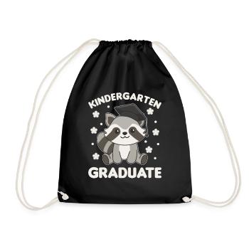 Kids Kindergarten graduate Waschbär Graduation - Turnbeutel - Schwarz - Vorne