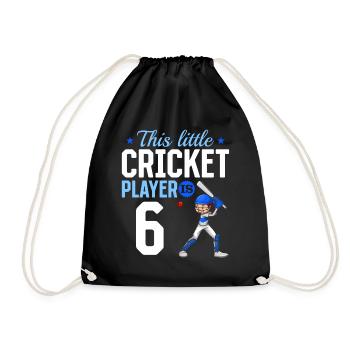 6th Birthday Cricket Player Baby Cricket Player - Turnbeutel - Schwarz - Vorne
