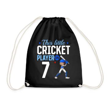7th Birthday Cricket Player Baby Cricket Player - Turnbeutel - Schwarz - Vorne