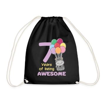 Hippopotame pour les enfants de 7 ans - Sac de sport léger - noir - Devant