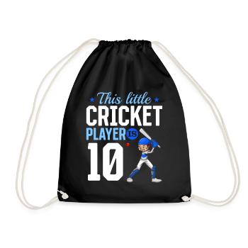10th Birthday Cricket Player Baby Cricket Player - Turnbeutel - Schwarz - Vorne