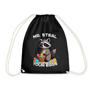 Drôle de voleur d’œufs de raton laveur dicton de Pâques - Sac de sport léger - noir - Devant